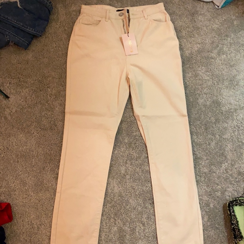 misguided straight leg kakhi pants